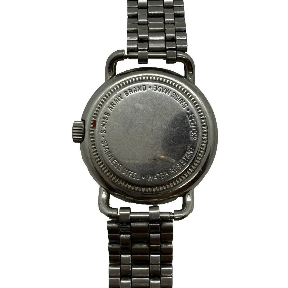 Vtg Victorinox Swiss Army Women's Cavalry Field Date Quartz 31mm Watch Stainless